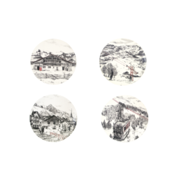 Assiette à dessert MEGEVE - 4 motifs assortis